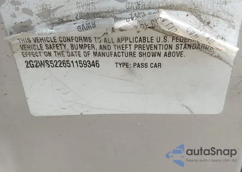 2005 Pontiac Grand Prix Gt из США, поврежденный, VIN 2G2WS522651159346